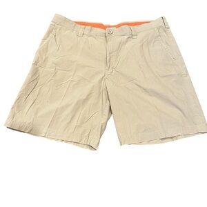 Columbia Mens Khaki Chino Shorts Size 40 Flat Front Casual Summer